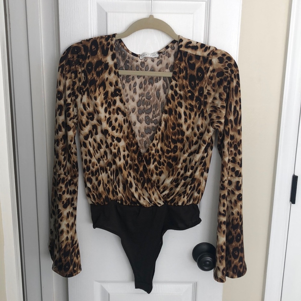 Leopard Print Surplice Bodysuit
